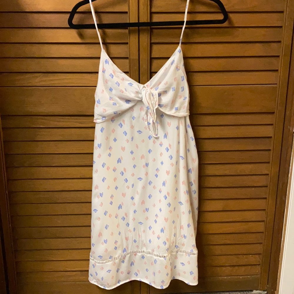 Lush size medium tie front white dress